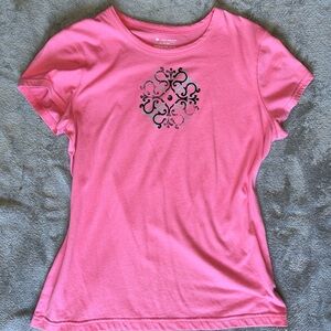 tek gear Pink Short-Sleeve Tee with Black Decorative Chest Graphic